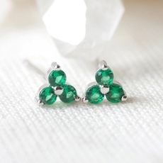 Birthstone Studs May Silver-jewellery-The Vault