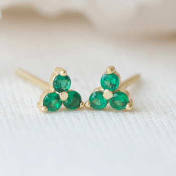 Birthstone Studs May Gold Plate