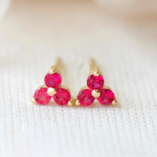 Birthstone Studs July Gold Plate