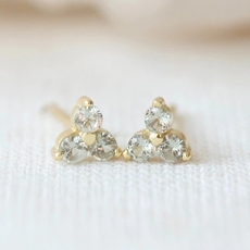 Birthstone Studs August Gold Plate-jewellery-The Vault