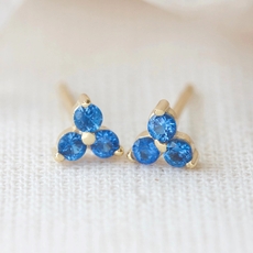 Birthstone Studs September Gold Plate-jewellery-The Vault