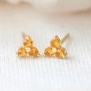 Birthstone Studs November Gold Plate