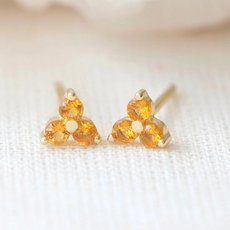 Birthstone Studs November Gold Plate-jewellery-The Vault