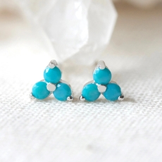 Birthstone Studs December Silver-jewellery-The Vault