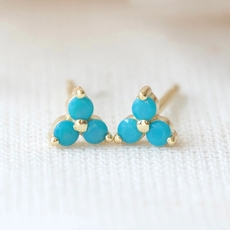 Birthstone Studs December Gold Plate-jewellery-The Vault