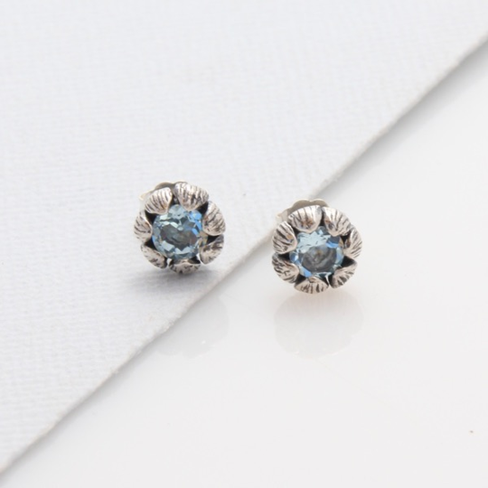 Bloom Studs Blue Topaz