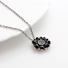 Chrysanthemum Necklace Blue Topaz-jewellery-The Vault