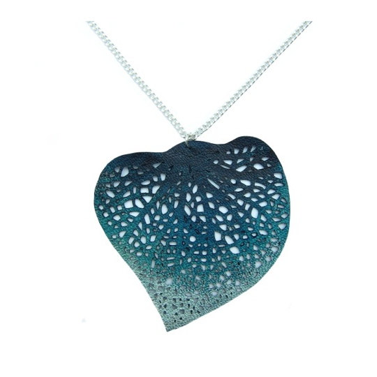 Leather Entelea Leaf Necklace