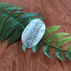 Leaf Imprint Lapel Pin Silver-jewellery-The Vault