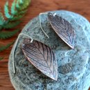 Small Imprint Leaf Earrings Copper