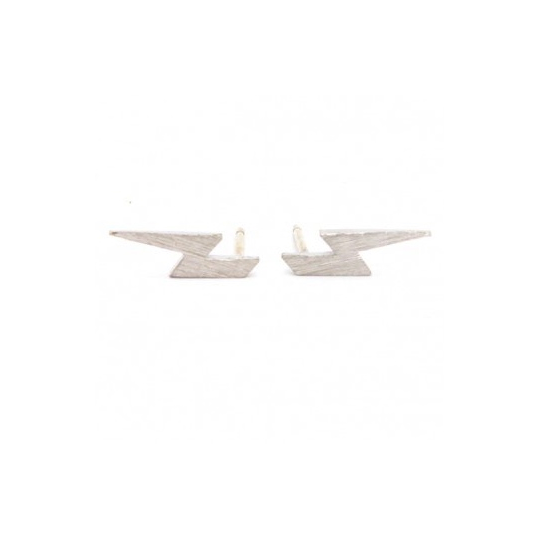 Lightning Bolt Studs - Silver