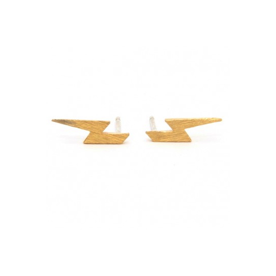 Lightning Bolt Studs - Gold