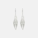 Clematis Petal Silver French Hooks Earrings