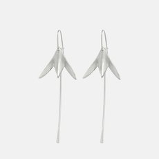 Kaitiaki French Hook Earrings Silver-jewellery-The Vault