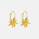 Star Anise Hoop Earrings 22ct Gold Plate