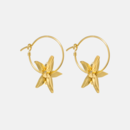 Star Anise Hoop Earrings 22ct Gold Plate