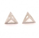 Sml Triangular Prism Studs-Silver