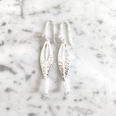 Silver Leaf w Silver Stem Earrings