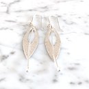 Silver Leaf w Silver Stem Earrings