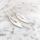 Silver Leaf w Silver Stem Earrings