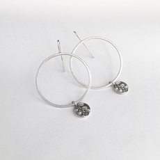 Kowhai Hoop Earrings Silver-jewellery-The Vault
