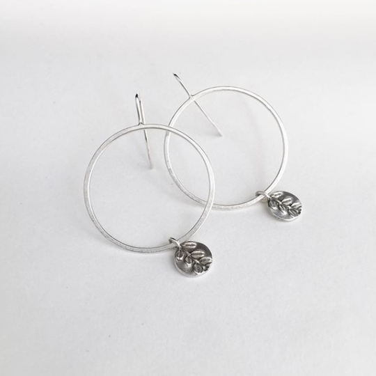 Kowhai Sequin Hoop Earrings Silver