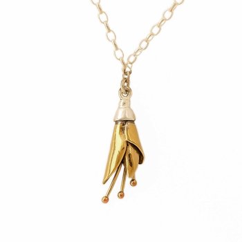 Kowhai Necklace Gold Plate-jewellery-The Vault