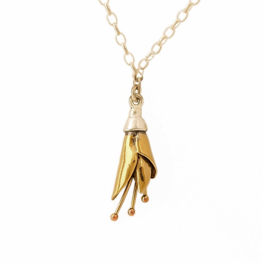 Kowhai Necklace Gold Plate