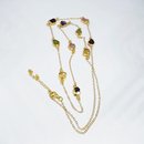 Multi Gemstone Necklace Gold Plate