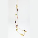 Multi Gemstone Necklace Gold Plate