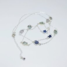Multi Gemstone Necklace Silver-jewellery-The Vault