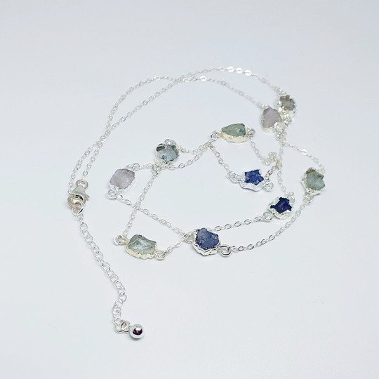 Multi Gemstone Necklace Silver