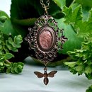 Garden Frame Pendant w Bee Brass