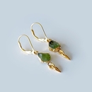 Peridot Gemstone Earrings Gold Plate