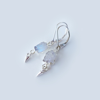 Moonstone Gemstone Earrings Silver