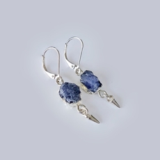 Tanzanite Gemstone Earrings Silver-jewellery-The Vault