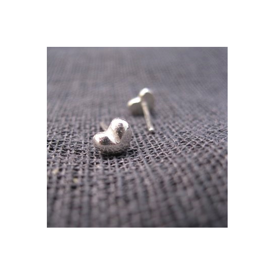 Tiny Heart Studs Silver
