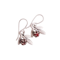Red Manuka Sprig Earrings-jewellery-The Vault