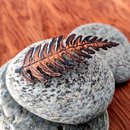 Leaf Imprint Lapel Pin Copper