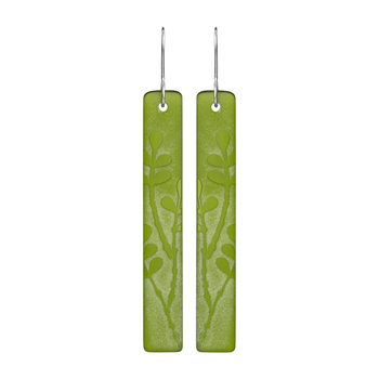 Glass Rata Vine Drop Earring Green