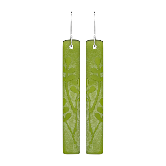 Glass Rata Vine Drop Earring Green