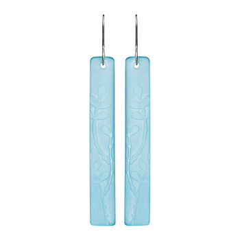 Glass Rata Vine Drop Earrings Light Blue