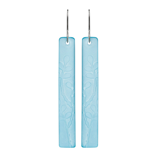 Glass Rata Vine Drop Earrings Light Blue