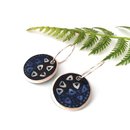 Porcelain Earrings Disc Blue