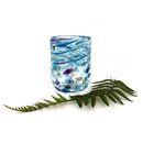 Glass Tumbler Blue Swirl