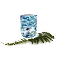 Glass Tumbler Blue Swirl-artists-and-brands-The Vault