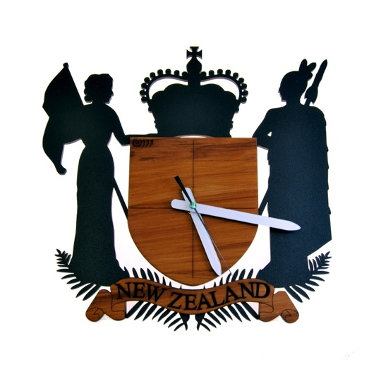 God Defend Wall Clock XL Rimu