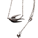 Ant Silver Swallow Nklce Short