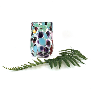 Glass Tumbler Purple Mint Spots