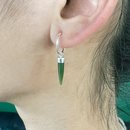 Pounamu Skinny Point Hoop Studs